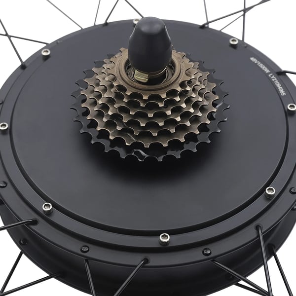 Elcykel konverteringssæt - Baghjul 66 cm fatbike - 48V - 1500W børsteløs navmotor - LCD-skærm - Styreenhed med taske - IP54 - Sort