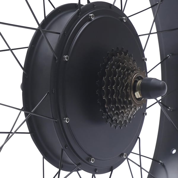 Elcykel konverteringssæt - Baghjul 66 cm fatbike - 48V - 1500W børsteløs navmotor - LCD-skærm - Styreenhed med taske - IP54 - Sort