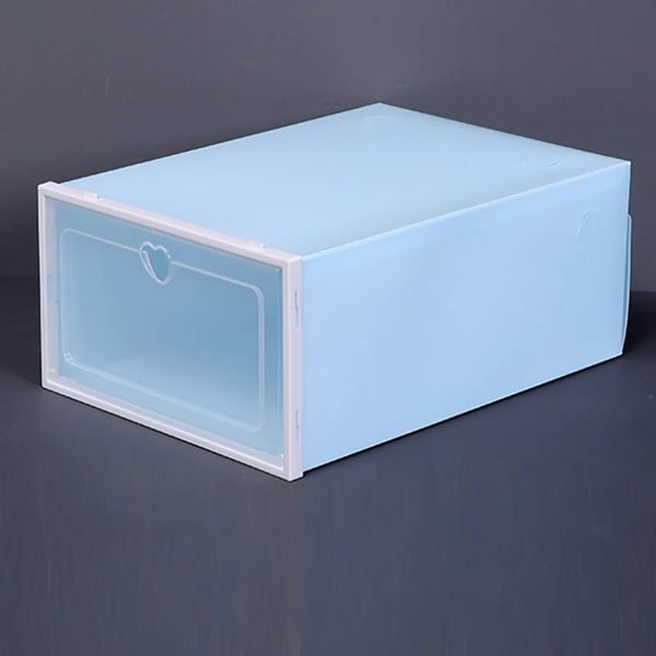 Skobokse til opbevaring - 20-pak - Plast - Stabelbare - Sammenklappelige - Pladsbesparende - 33×23×14 cm - Blå