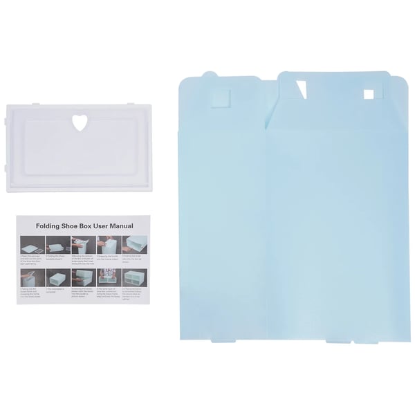 Skobokse til opbevaring - 20-pak - Plast - Stabelbare - Sammenklappelige - Pladsbesparende - 33×23×14 cm - Blå