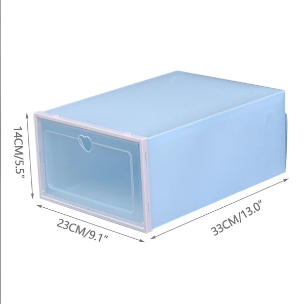 Skobokse til opbevaring - 20-pak - Plast - Stabelbare - Sammenklappelige - Pladsbesparende - 33×23×14 cm - Blå