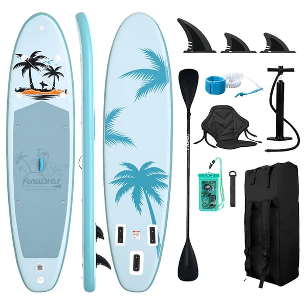SUP-lauta - Stand Up Paddleboard - 335×84×15 cm - 3 evää - EVA liukuestepinta - Joustava kuormaköysi - Kantavuus 165 kg - Paino 13 kg - Sininen