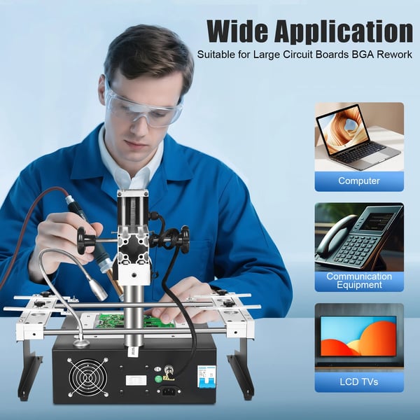BGA infrarød reworkstation - IR6500 - 1250 W - Lodde-station til PCB/motherboard - Infrarød lodning - Sort