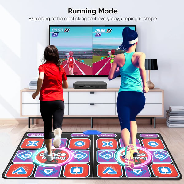 HDMI TV-dansemåtte - Dobbelt dansemåtte - Trådløs - Skridsikker - To Spillere - MV/3D/Tegnefilm Tilstande - Auto-opdatering