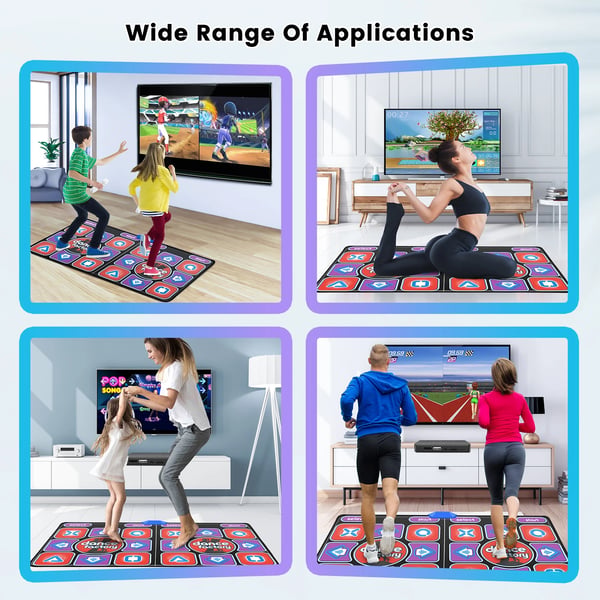 HDMI TV-dansemåtte - Dobbelt dansemåtte - Trådløs - Skridsikker - To Spillere - MV/3D/Tegnefilm Tilstande - Auto-opdatering
