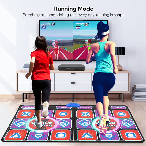 HDMI TV-dansemåtte - Dobbelt dansemåtte - Trådløs - Skridsikker - To Spillere - MV/3D/Tegnefilm Tilstande - Auto-opdatering