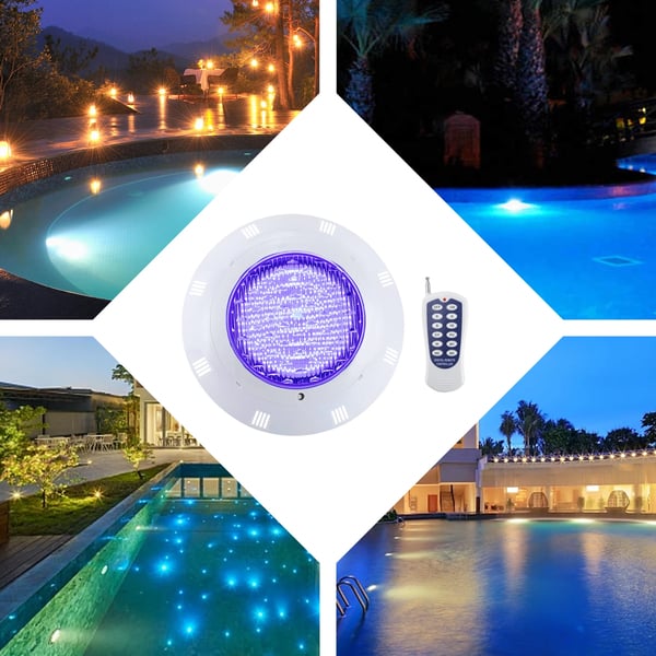 LED poollampe - Undervandslys - 36W - IP68 Vandtæt - AC 12V - ABS+PC - Hvidt lys