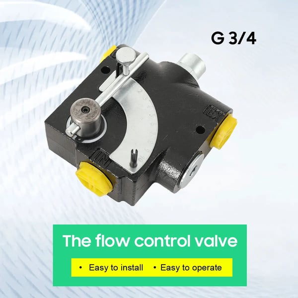 Hydraulisk flowreguleringsventil - G 3/4 BSP (1,9 cm) - Variabelt Flow - Trykkompenseret - Skydeventil - Til Motorhastighed