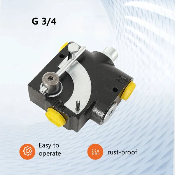Hydraulisk flowreguleringsventil - G 3/4 BSP (1,9 cm) - Variabelt Flow - Trykkompenseret - Skydeventil - Til Motorhastighed