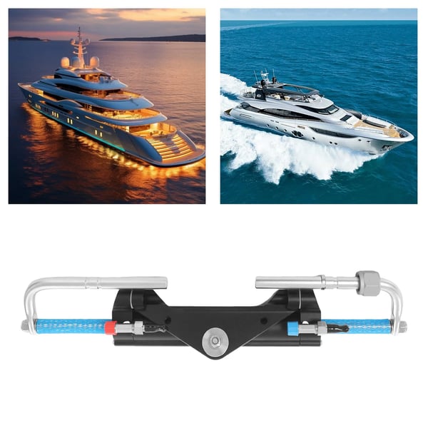 Hydraulisk styresæt - Påhængsmotor styring 150 hk - Komplet hydrauliksystem til båd/vandscooter - Sort