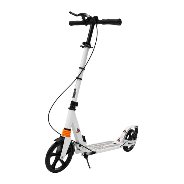 Løbehjul til voksne - Kick Scooter - Sammenklappeligt - Bæreevne 100 kg - Justerbar højde 91–107 cm - PU-hjul - Hvid