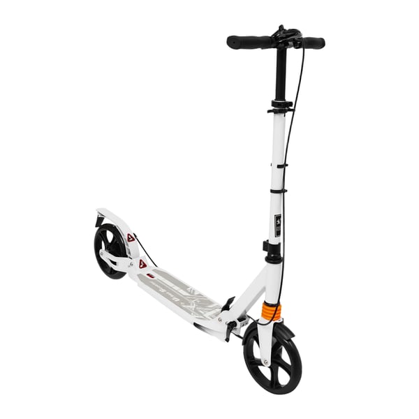 Løbehjul til voksne - Kick Scooter - Sammenklappeligt - Bæreevne 100 kg - Justerbar højde 91–107 cm - PU-hjul - Hvid