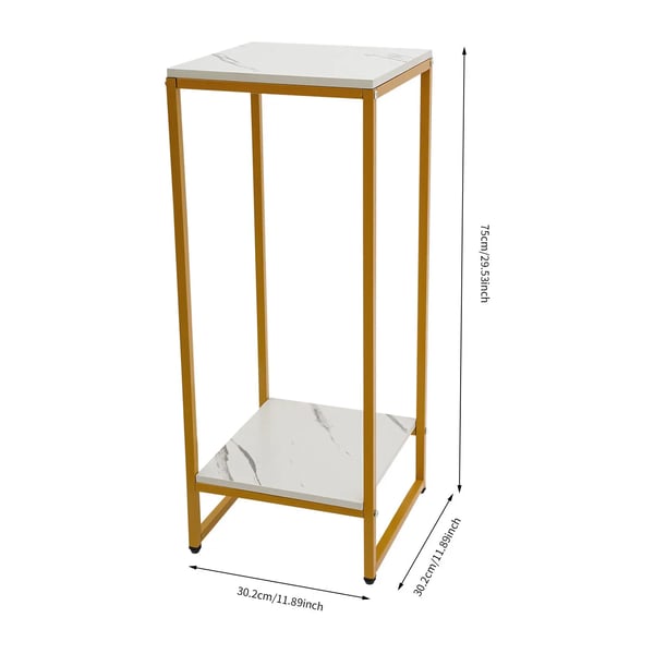 Planteholder - Blomsterstander med 2 niveauer - Metal - Højde 76 cm - Str. L - Guld