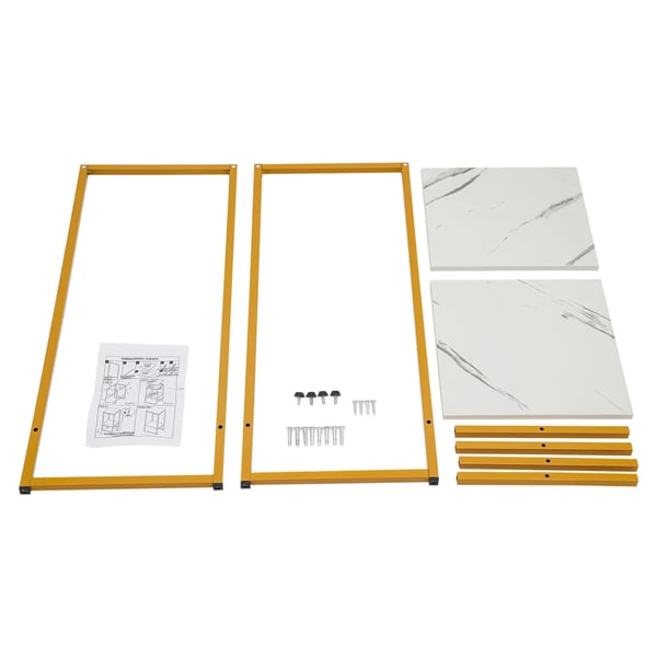 Planteholder - Blomsterstander med 2 niveauer - Metal - Højde 76 cm - Str. L - Guld