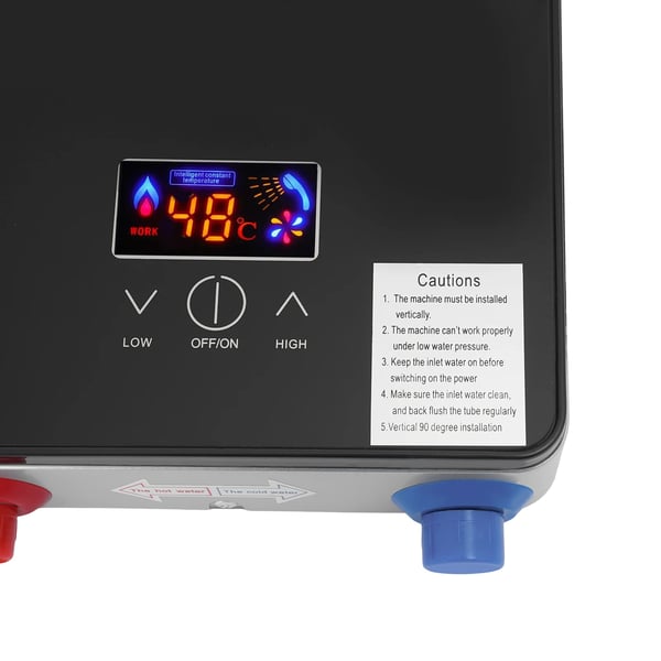 Vandvarmer - Elektrisk med håndbruser - 6500 W - Temperatur 30–55 °C - AC - CE-godkendt - Sort