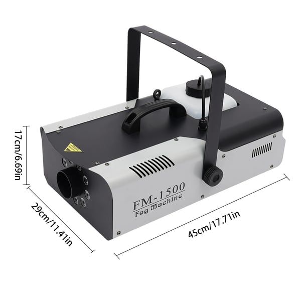 Savukone lavalle ja DJ:lle - 1500W DMX512 - Langaton kaukosäädin - LED-efektit - Kantama 2–3 m - 90–240V EU-pistoke - Kannettava - Musta