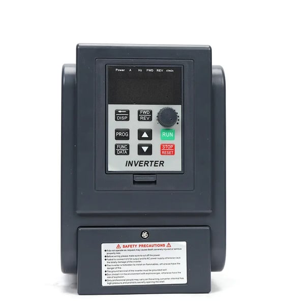 Frekvensomriktare VFD - AC Inverter - Enfas 220 V - 0,75 kW - 5 A - V/F Öppen slinga, PWM-styrning - EU-kontakt - Svart