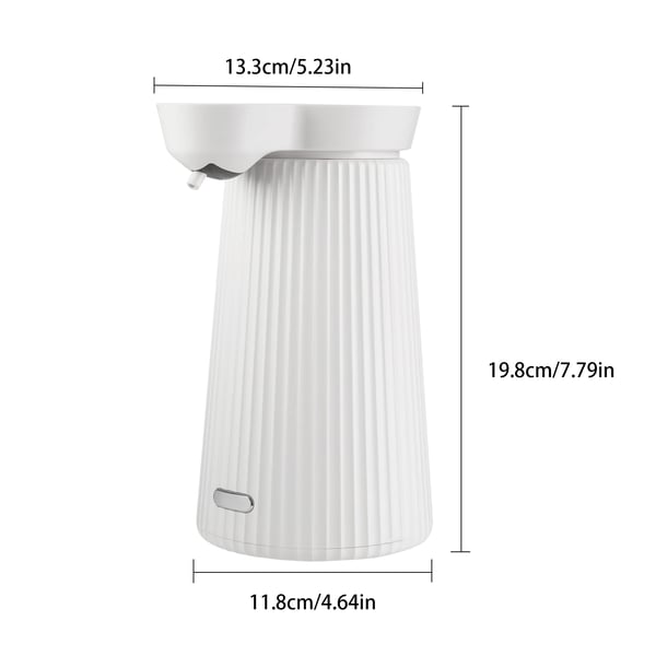 Kosketusvapaa Saippua-annostelija - Automaattinen Vaahtoannostelija - 500 ml Säiliö - Sensori 3–6 cm - 2 h Lataus - Norsunluunvalkoinen