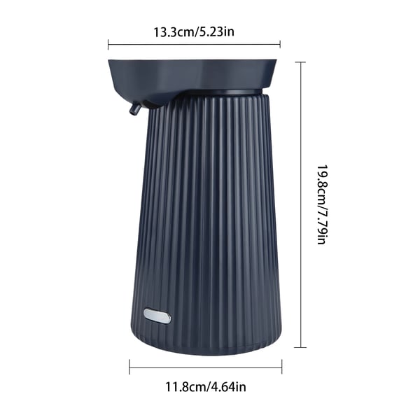 Berøringsfri sæbedispenser - Automatisk skumdispenser - Beholder 500 ml - Genopladelig 2 t - Sensor 3–6 cm - Hurtig dosering 0,25 s - Safirblå