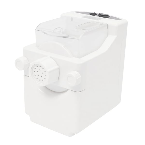Elektrisk pastamaskine - Automatisk dej-, nudel- og dumplingmaskine - Effekt 180 W - Kapacitet 500 g - EU-stik - Med 9 dyser - Hvid