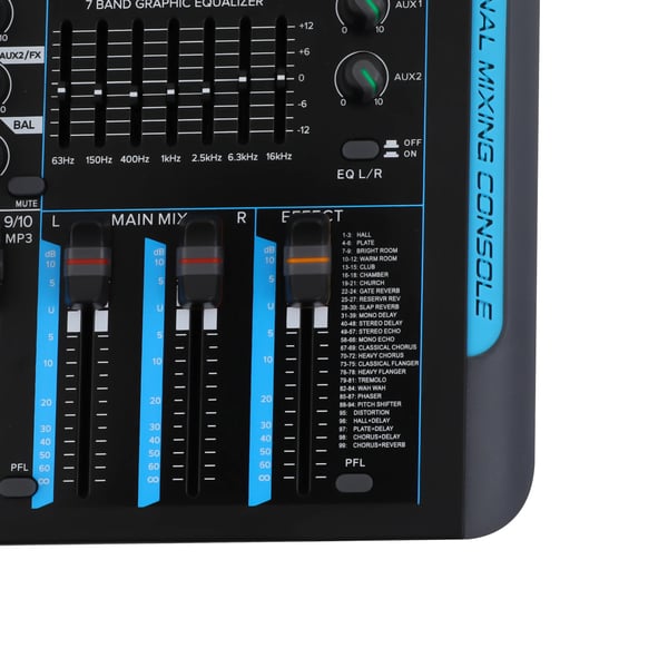 Lydmixer - 10-kanals Mixerpult - Stereo - HD-skærm - Bluetooth - Professionel - Sort
