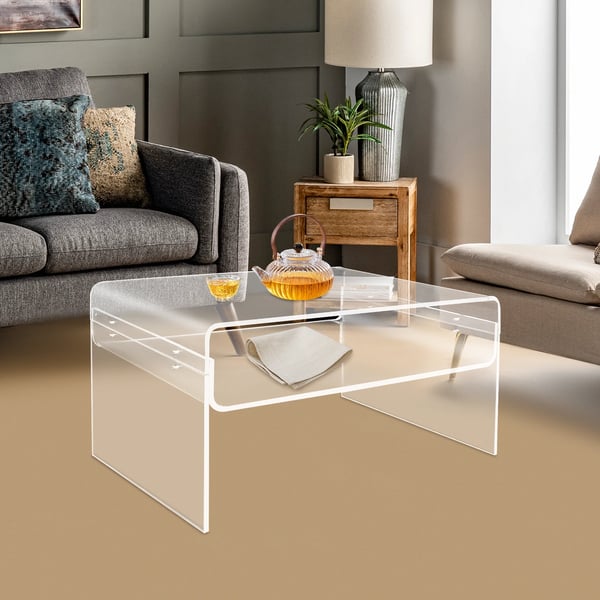 Sofabord i akryl - Stuebord - Moderne Design - Minimalistisk Stil - Sidebord - Gennemsigtig