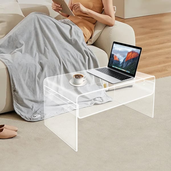 Sofabord i akryl - Stuebord - Moderne Design - Minimalistisk Stil - Sidebord - Gennemsigtig