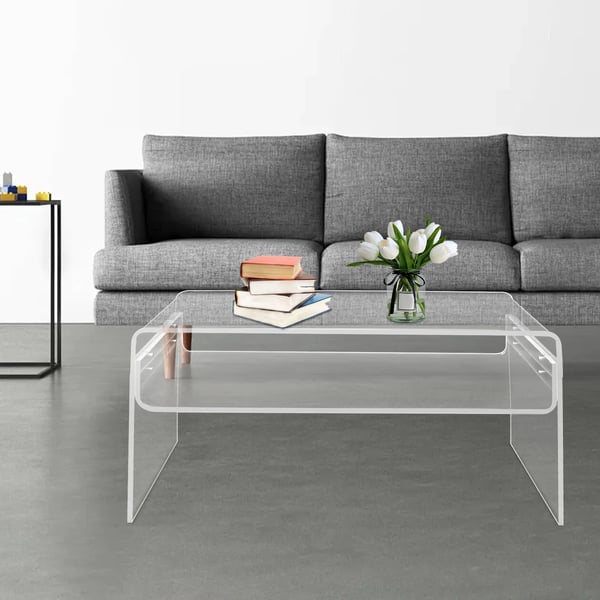 Sofabord i akryl - Stuebord - Moderne Design - Minimalistisk Stil - Sidebord - Gennemsigtig