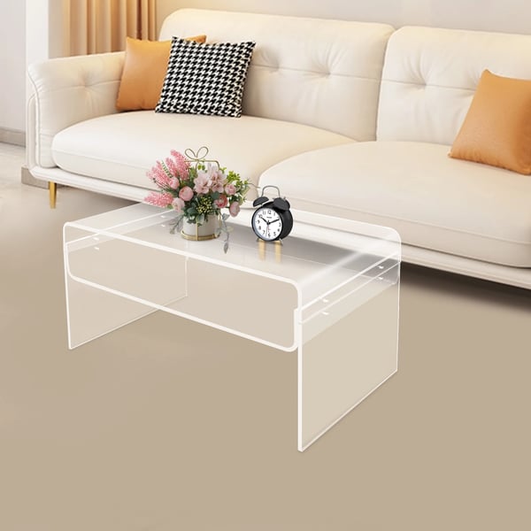 Sofabord i akryl - Stuebord - Moderne Design - Minimalistisk Stil - Sidebord - Gennemsigtig