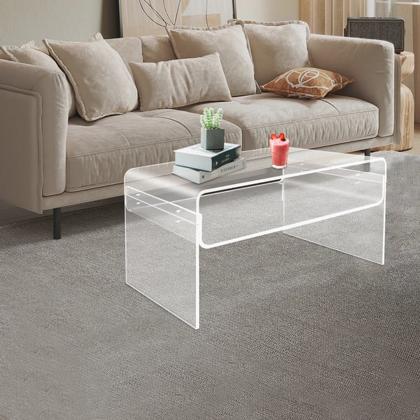 Sofabord i akryl - Stuebord - Moderne Design - Minimalistisk Stil - Sidebord - Gennemsigtig