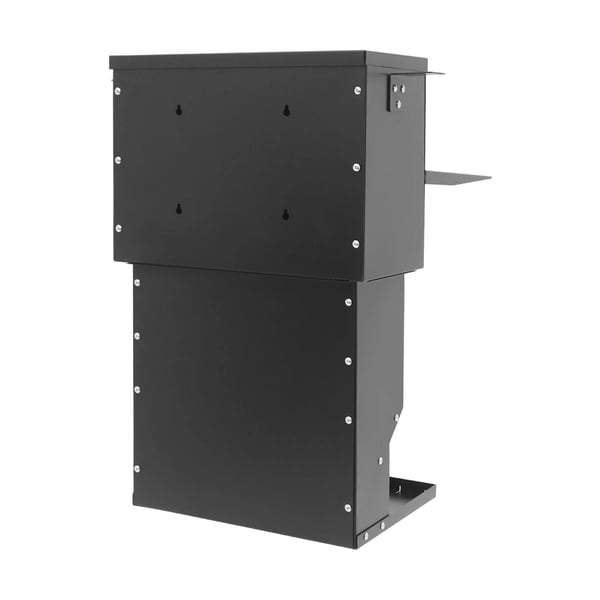 Vildtfoderautomat/Hjortefoderautomat - Hængende/Fritstående - Regntæt Med Låg - Kapacitet 27 kg - Kulstofstål Med Plastbelægning - Sort