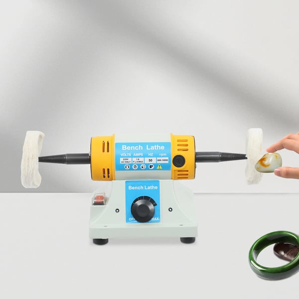 Rotationspolermaskine - Bænkpolermaskine - Justerbar Hastighed - Effekt 320 W - Omdrejningstal 800–10000 o/min - To Polerhjul - 220 V AC