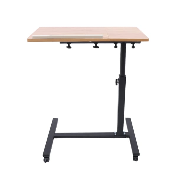Laptopbord - Rullebord - Højdejusterbart 58–90 cm - Rektangulær bordplade - 4 låsbare hjul