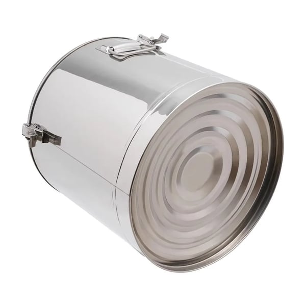 Termobeholder til mad - Isoleret spand med låg - 40 l - Rustfrit stål - Holder varmt i 12 t - Hvid