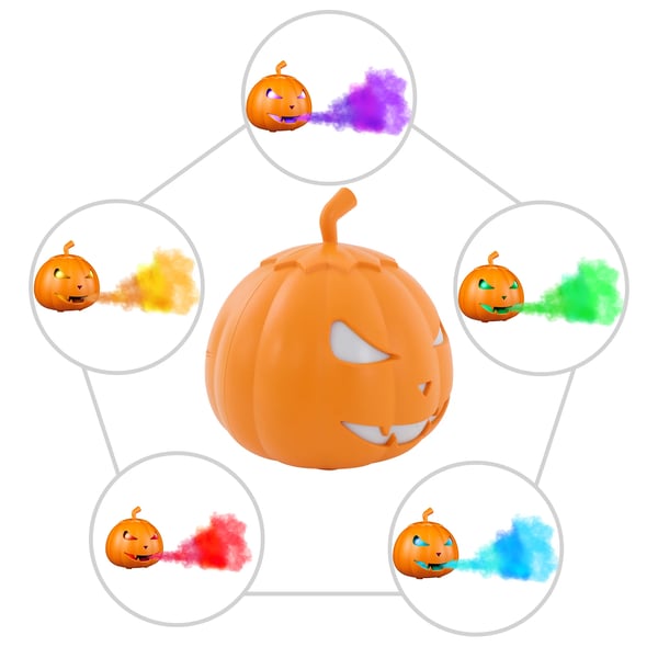Halloween-kurpitsa - Savukone Sumukone Mini - 800 W - RGB LED - Langaton Kaukosäädin - Oranssi
