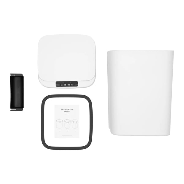 Berøringsfri Skraldespand/Affaldsspand - Affaldsspand 16 L - Automatisk Sensor - Stille Låg - LED-lys - 21.5×20.5×34 cm - Hvid