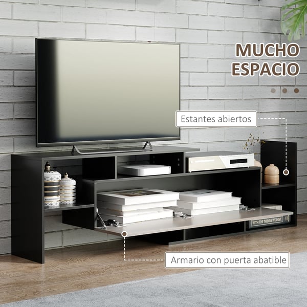 TV-möbler - Set med bänk & hylla - För TV upp till 165 cm vägg/102 cm stående - 153,6×25×42 cm, 150×14,5×16,3 cm - Modern - Trädekor melamin