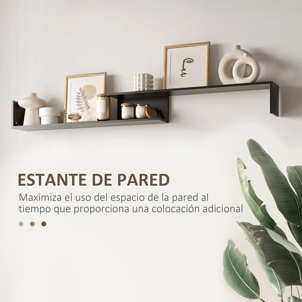 TV-möbler - Set med bänk & hylla - För TV upp till 165 cm vägg/102 cm stående - 153,6×25×42 cm, 150×14,5×16,3 cm - Modern - Trädekor melamin