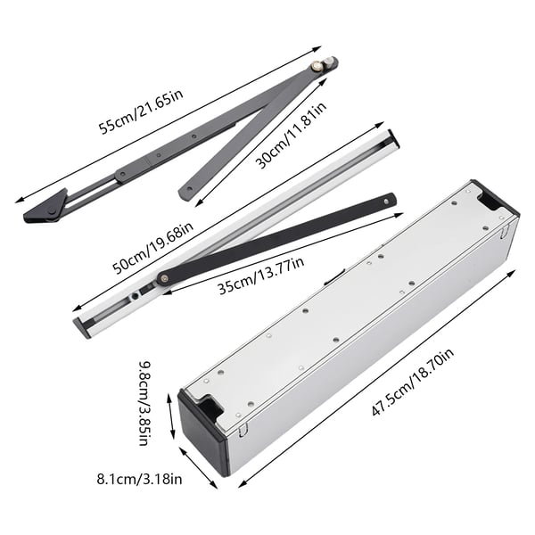 Automatisk svingdørsåbner - Døråbner/Dørlukker - 24V - DC børsteløs motor - Aluminium - Kommerciel - Hvid