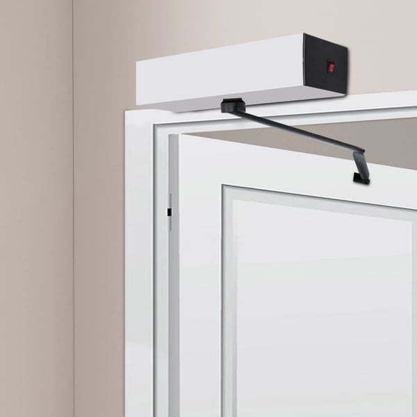 Automatisk svingdørsåbner - Døråbner/Dørlukker - 24V - DC børsteløs motor - Aluminium - Kommerciel - Hvid