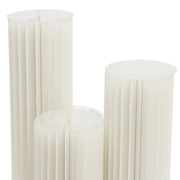 Taitettavat sylinterimäiset jalustat - 3 kpl näyttöpylväät - 60/80/100 cm - Pyöreä vapaasti seisova - Paperi + PVC - Kantavuus 25–30 kg/kpl