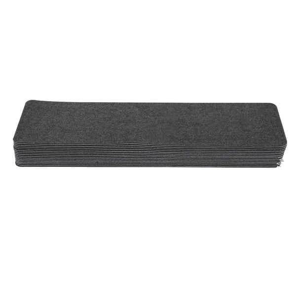 Självhäftande trappstegsmattor - 15-pack - 6,5 mm - 100 % polyester - Rektangulära - Klippbara - Ljusgrå