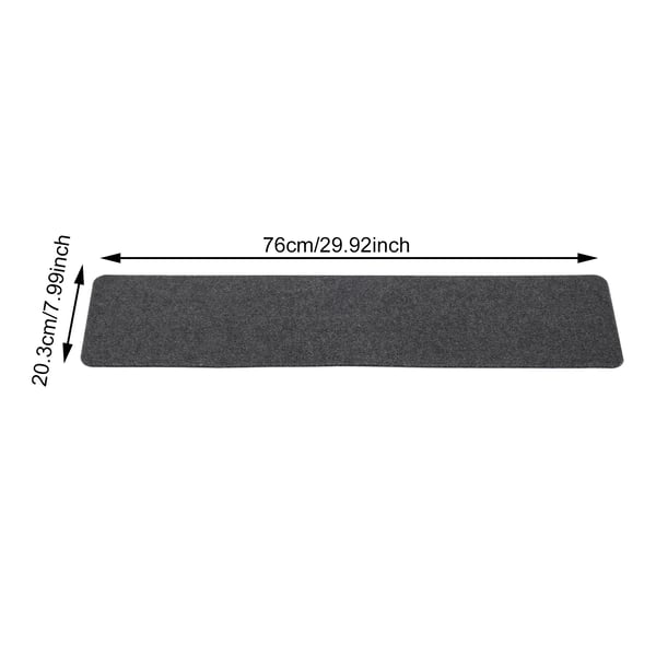 Självhäftande trappstegsmattor - 15-pack - 6,5 mm - 100 % polyester - Rektangulära - Klippbara - Ljusgrå