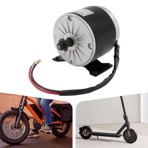 El-løbehjul Motor - DC Permanentmagnet Børstet - 24V 350W - Højt Moment - 2700 o/min - 11-tands gear - 4-polet - Støbejern