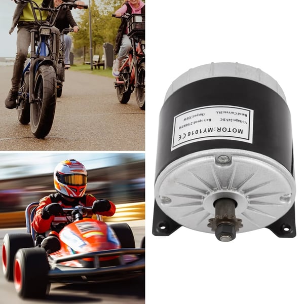 El-løbehjul Motor - DC Permanentmagnet Børstet - 24V 350W - Højt Moment - 2700 o/min - 11-tands gear - 4-polet - Støbejern