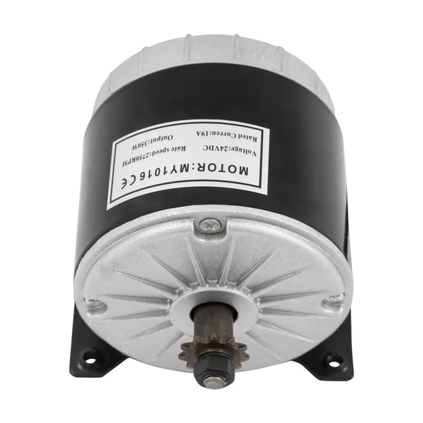 El-løbehjul Motor - DC Permanentmagnet Børstet - 24V 350W - Højt Moment - 2700 o/min - 11-tands gear - 4-polet - Støbejern