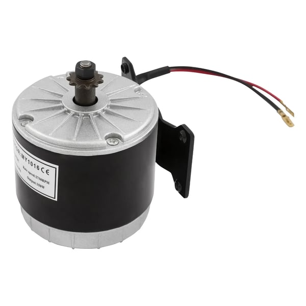 El-løbehjul Motor - DC Permanentmagnet Børstet - 24V 350W - Højt Moment - 2700 o/min - 11-tands gear - 4-polet - Støbejern