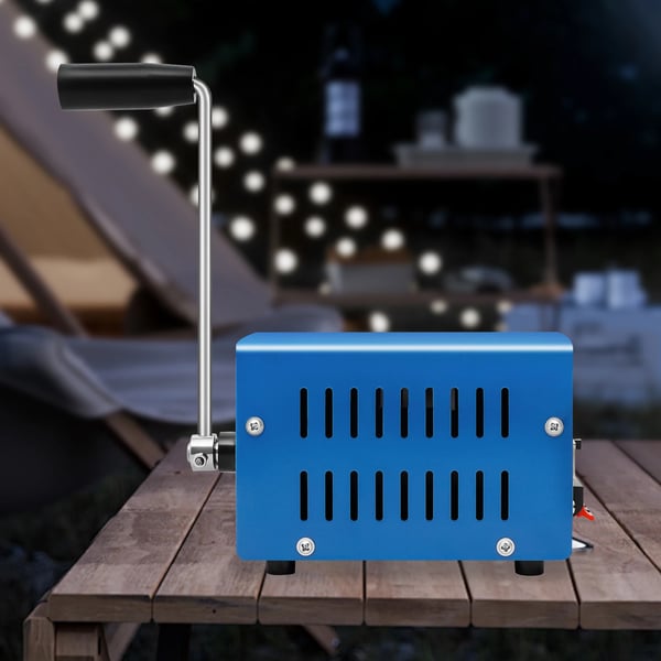 Håndsvinget Generator - F20 - 20 W Nødstrøm - USB-opladning - 3–28 V Multispænding - Til Udendørs/Camping - Blå