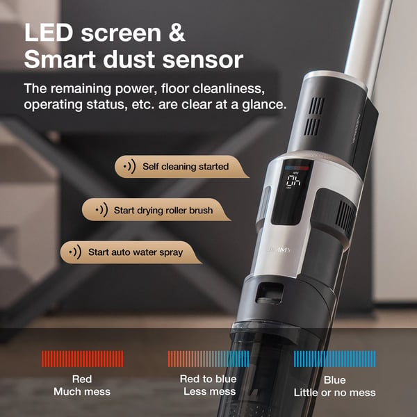 HW9 Pro Max - 2‑in‑1 pölynimuri ja lattianpesuri - Johdoton - Älykäs LED-näyttö - Itsepuhdistus - 220–240 V - EU‑pistoke