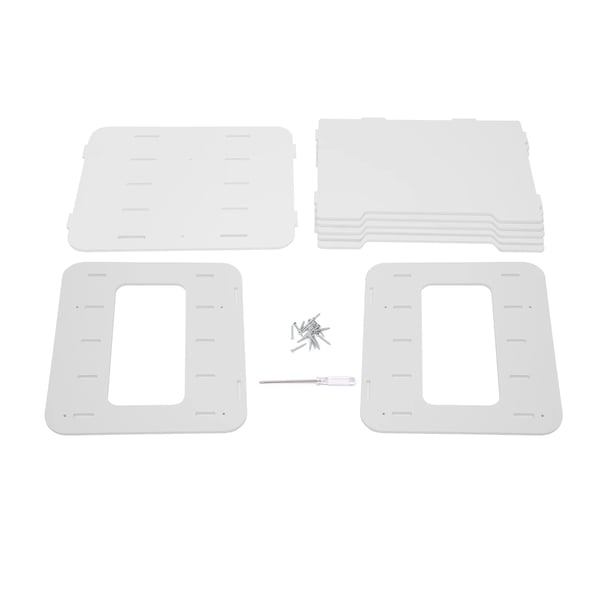 Brevbakke - Dokumentholder 5 Bakker A4 - Med Håndtag - 34×25×26,5 cm - PVC Træ-plast-komposit - Hvid
